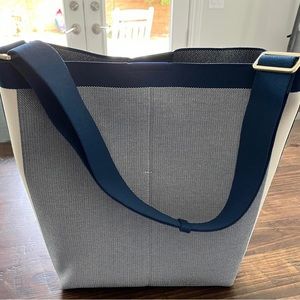 Rothy's River Blue Bucket Bag. EUC. Comes w/additional short strap & wash bag.